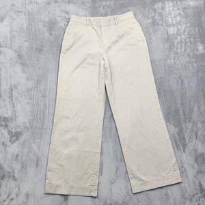 Vintage Gap Pants Womens 14R Beige Khakis High Rise Wide Leg Chino Preppy Casual
